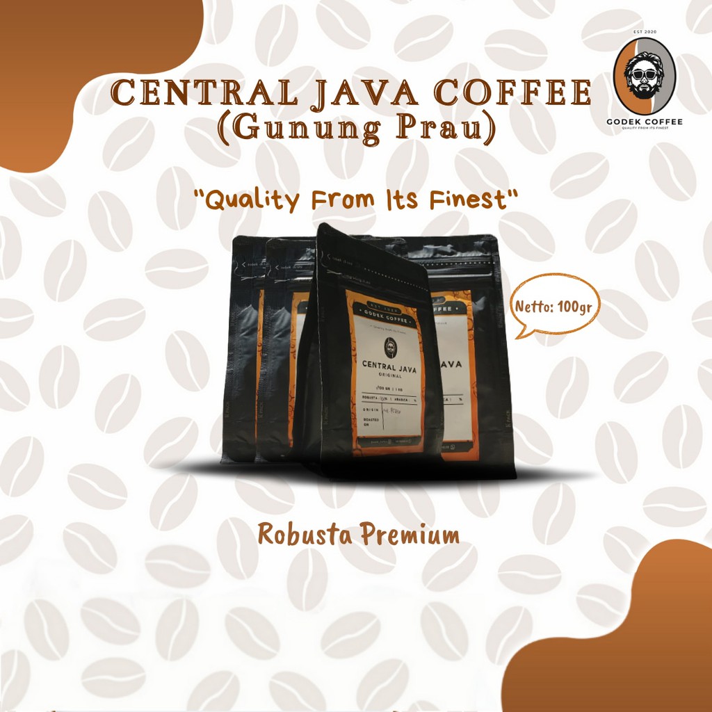 

KOPI ROBUSTA PREMIUM BUBUK/BIJI 100 GRAM | CENTRAL JAVA COFFEE | GODEK COFFEE | KOPI GUNUNG PRAU