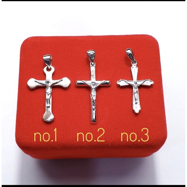 Liontin salib bandul salib perak 925 lapis emas putih liontin perak 925 lapis emas putih S397