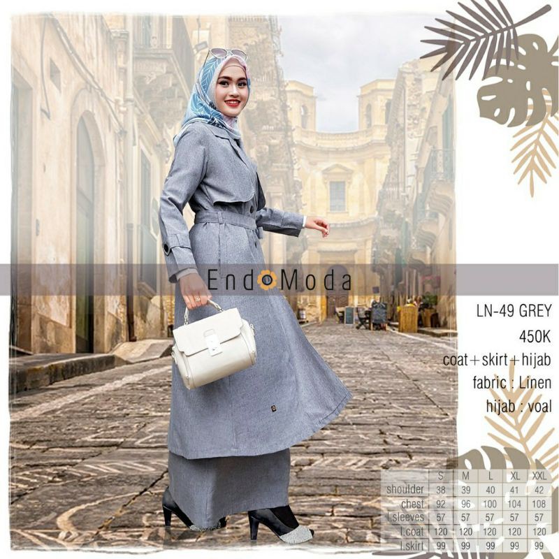 SETELAN ROK LN 49 || PLUS HIJAB || .ENDOMODA