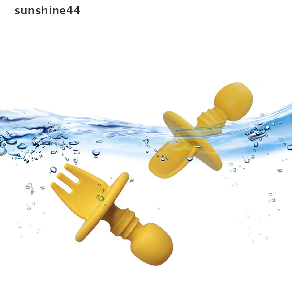 Sunshine 2pcs / Set Sendok Makan Bayi Bahan Silikon