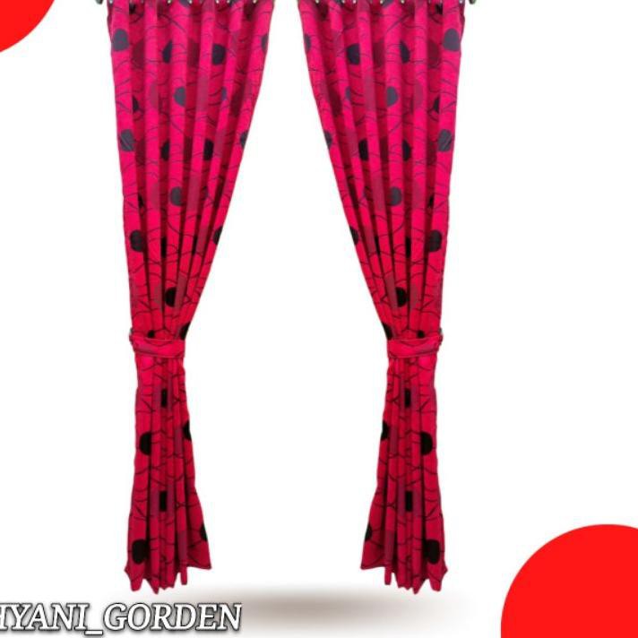 [ Flash Sale ] -39 > gorden blackout acacia motif depan belakang - gorden jendela hordeng pintu mini