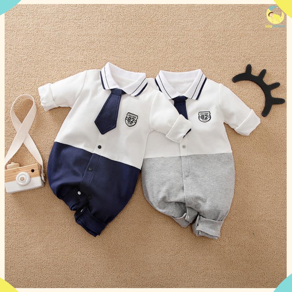[COD] Jumper bayi lakilaki 0-2 tahun import motif TUXEDO NAVY &amp; GREY / bayi baju bayi lengan panjang jumper baby/Babylovanta