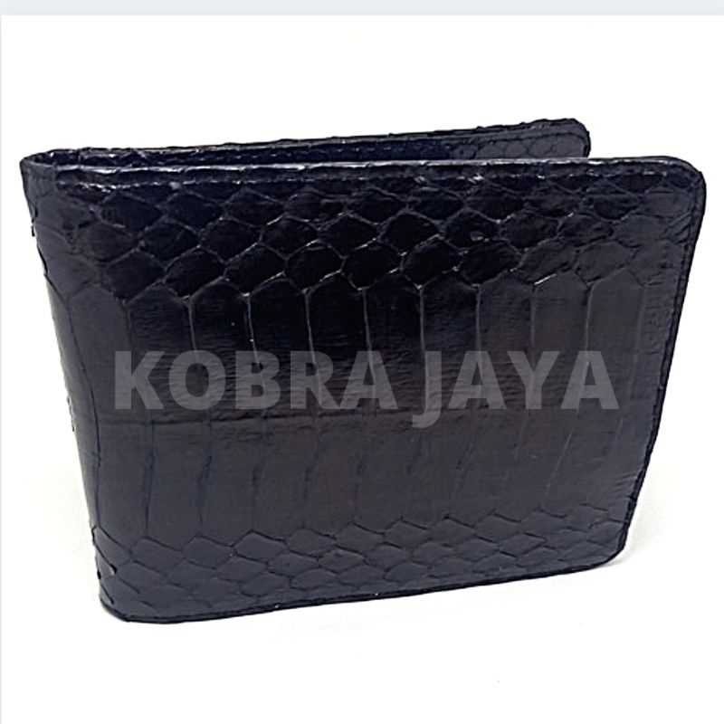 Dompet Cowok Kulit Ular Asli Pria Original Tanpa Sambungan Garansi Asli Warna Hitam Emas dan Putih-Hitam