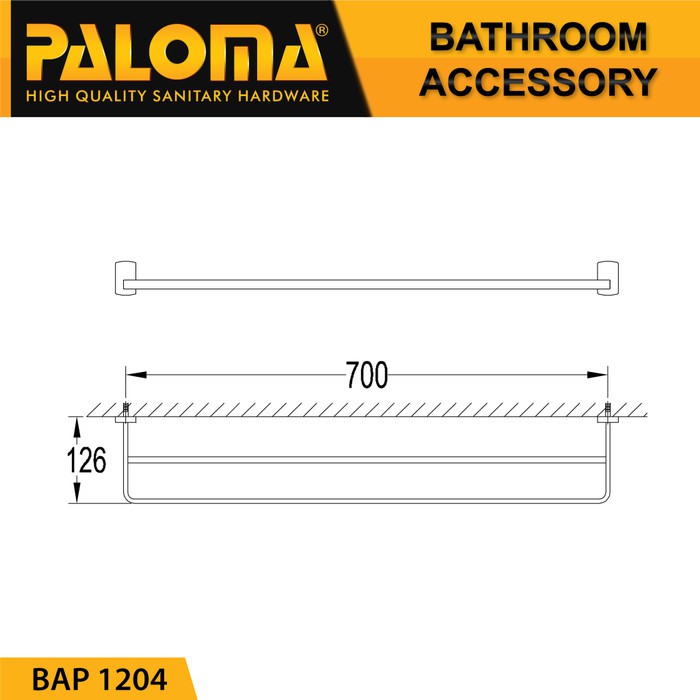 PALOMA BAP 1204 Rak Handuk Baju Gantungan Hanger Dinding Kamar Mandi