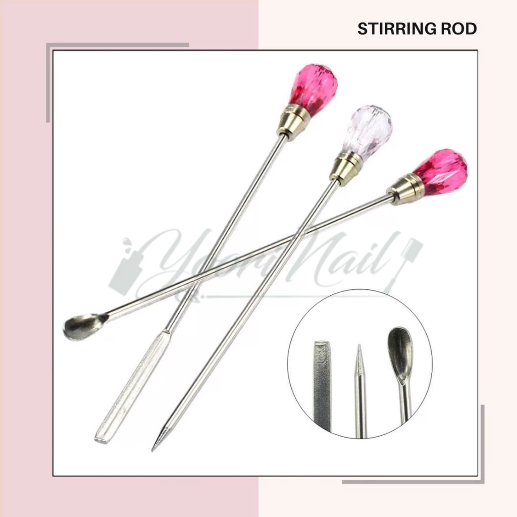 Stirring rod set 3pcs stiring rods nail art gel polish alat pengaduk nail gel kutek painting