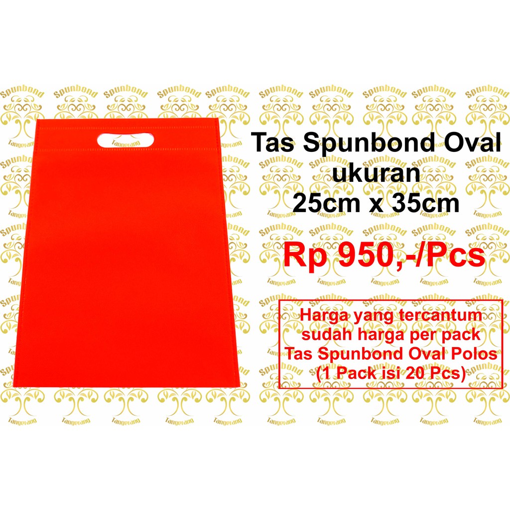 Tas Spunbond Oval 25x35cm / Goodie Bag Spunbond