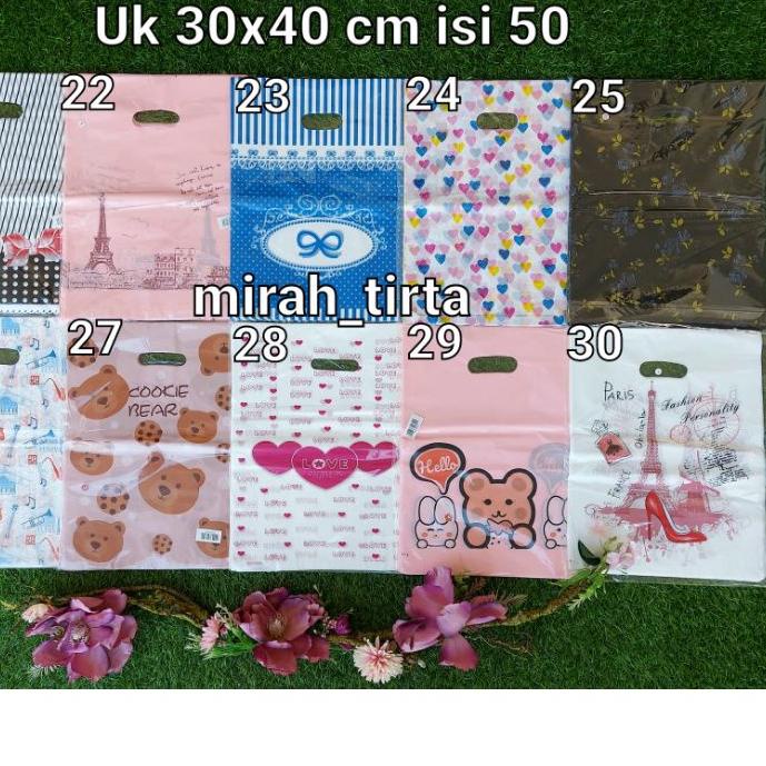 

✦ ❤❤30x40cmKantong kresek plong motif olshop online shop 30x40 . Kresek baju distro . kantung olshop ♬