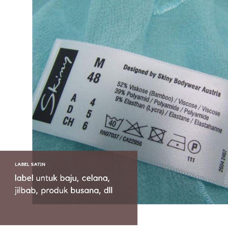

Label Satin printing pakaian murah