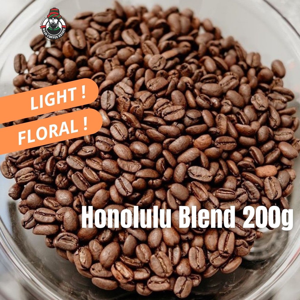 

RAJA COFFEE ESTATE HONOLULU BLEND 200G KOPI BIJI BUBUK ARABIKA ACEH GAYO JAMIN FRESH ROAST