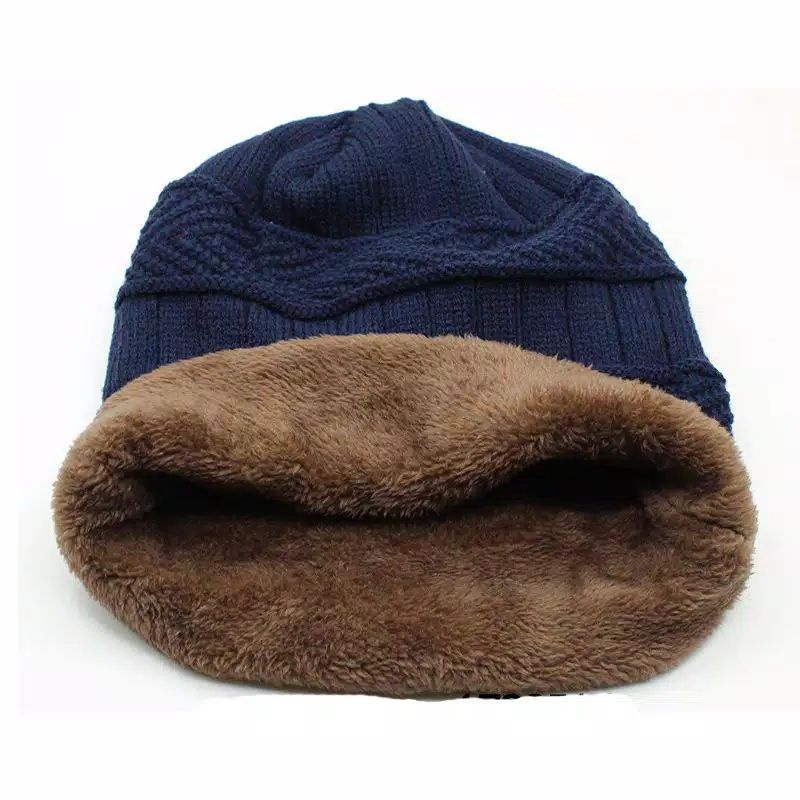 Topi Kupluk Wool Winter Beanie Hat