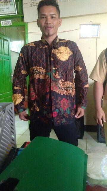 Kemeja Batik Pria Lengan Panjang Motif Parang Ijo M L Xl Xxl