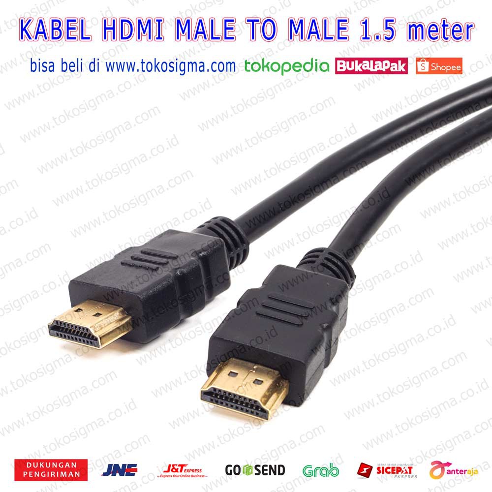 KABEL HDMI Male-Male GOLD Polos Black V1.4 3D