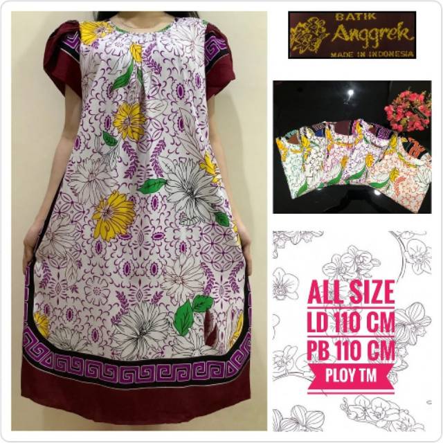 DASTER BATIK  ANGGREK  PREMIUM MIDI A1112 PLOY TM Shopee 
