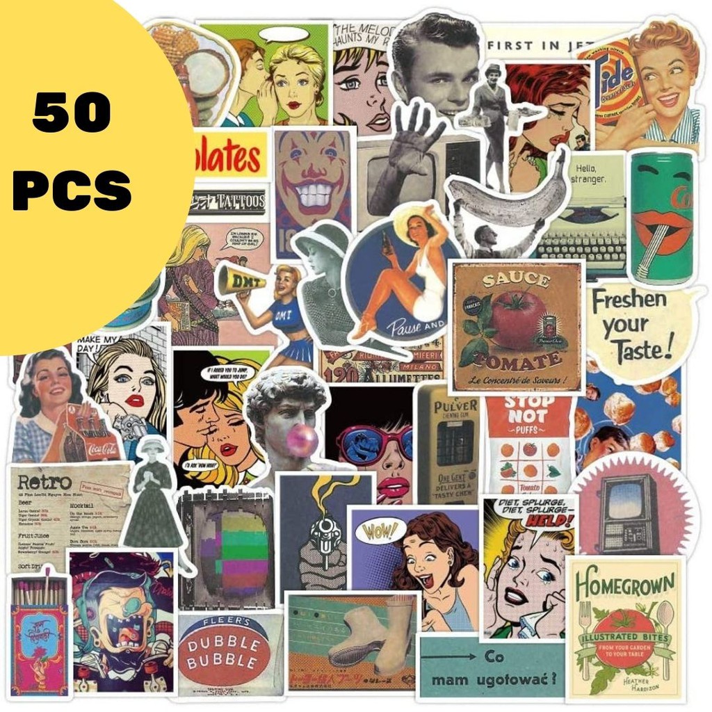 

[Isi 50] Sticker Aesthetic Retro Hype Case Hp Laptop