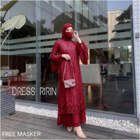 Baju Gamis Muslim Terbaru 2022 2021 Model Baju Pesta Wanita kekinian Bahan Brokat Kondangan remaja