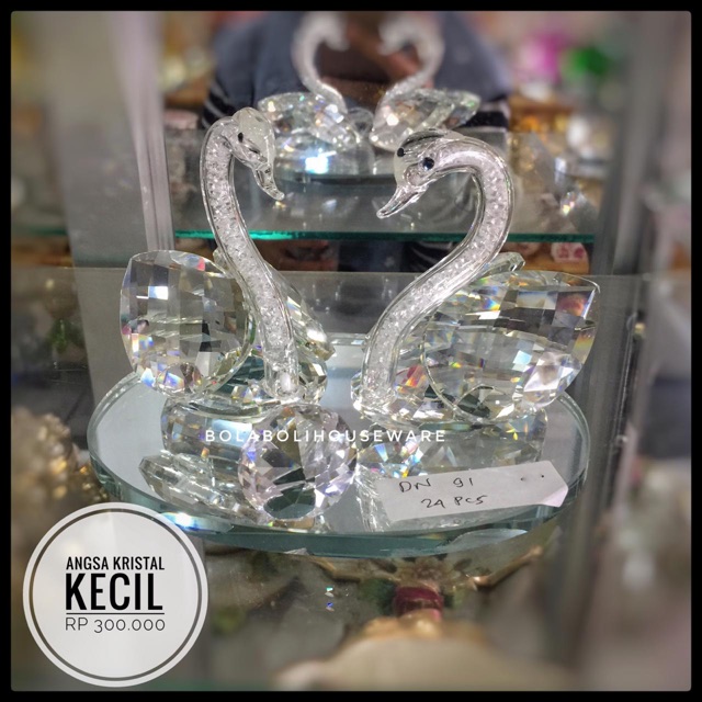 Angsa kristal hias kecil