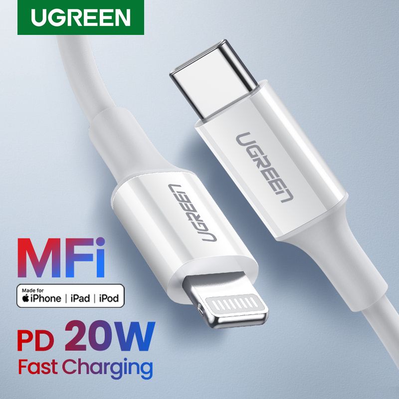 ugreen kabel data iphone mfi usb type c to lightning pd fast charging original