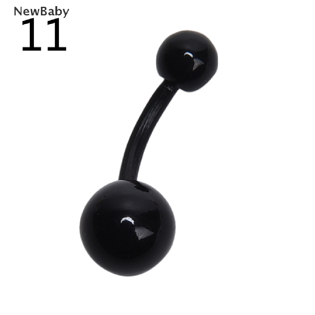NewBaby 12pcs Flexible Navel Bar Barbell Rings Mixed Belly Button Piercing Body Jewelry ID