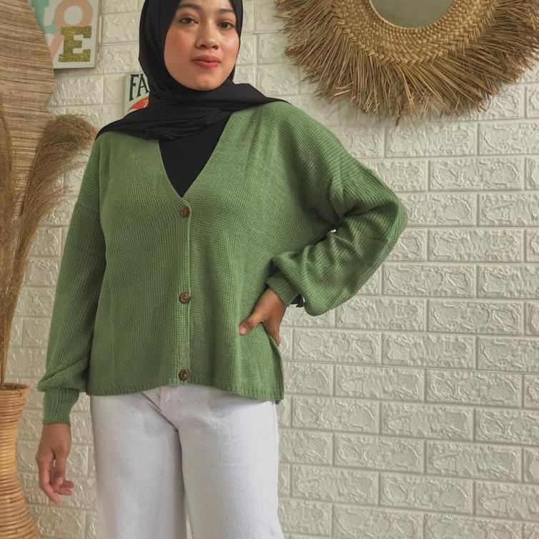➫ BAJU RAJUT / LIORA CARDY/ KARDIGAN RAJUT TANGAN BALON ☚