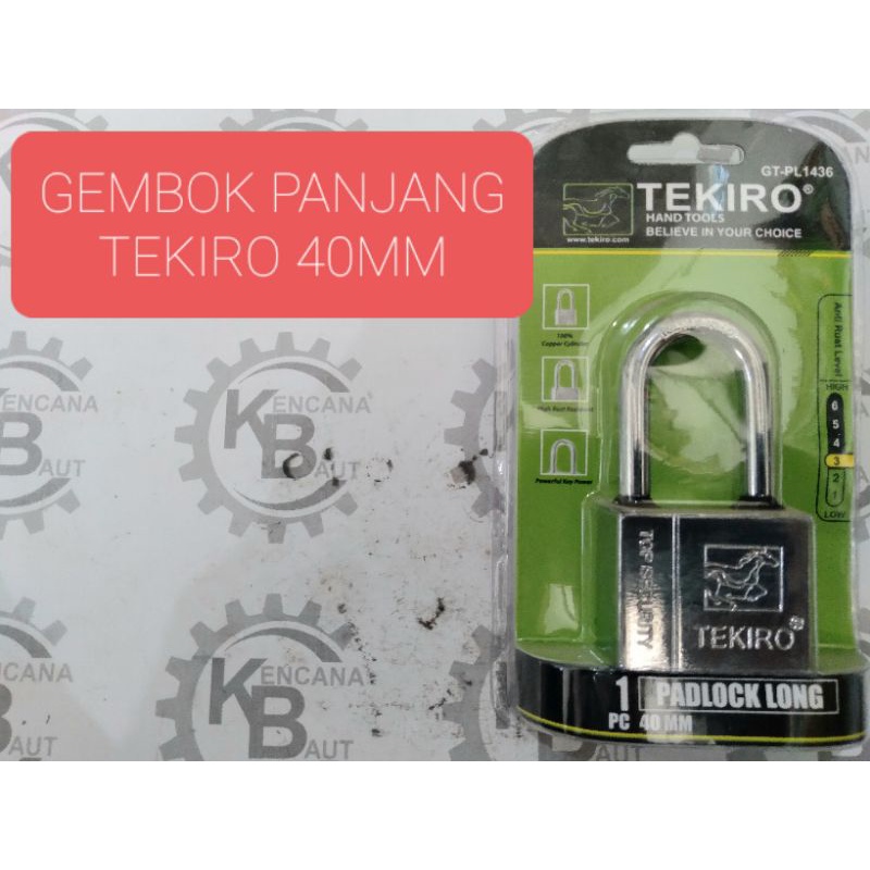 TEKIRO KUNCI GEMBOK 40 MM / KUNCI GEMBOK PANJANG TEKIRO 40 MM / KUNCI GEMBOK LEHER PANJANG 40 MM