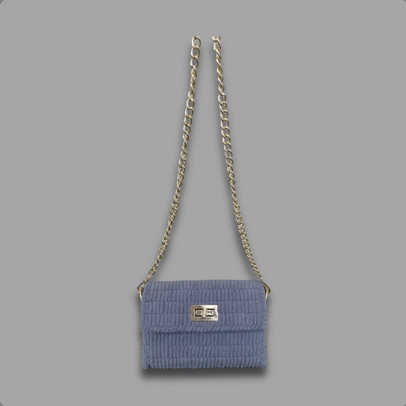 Tas Rajut Canvas/ Slingbag Plastik Canvas/ Rajut Handmade