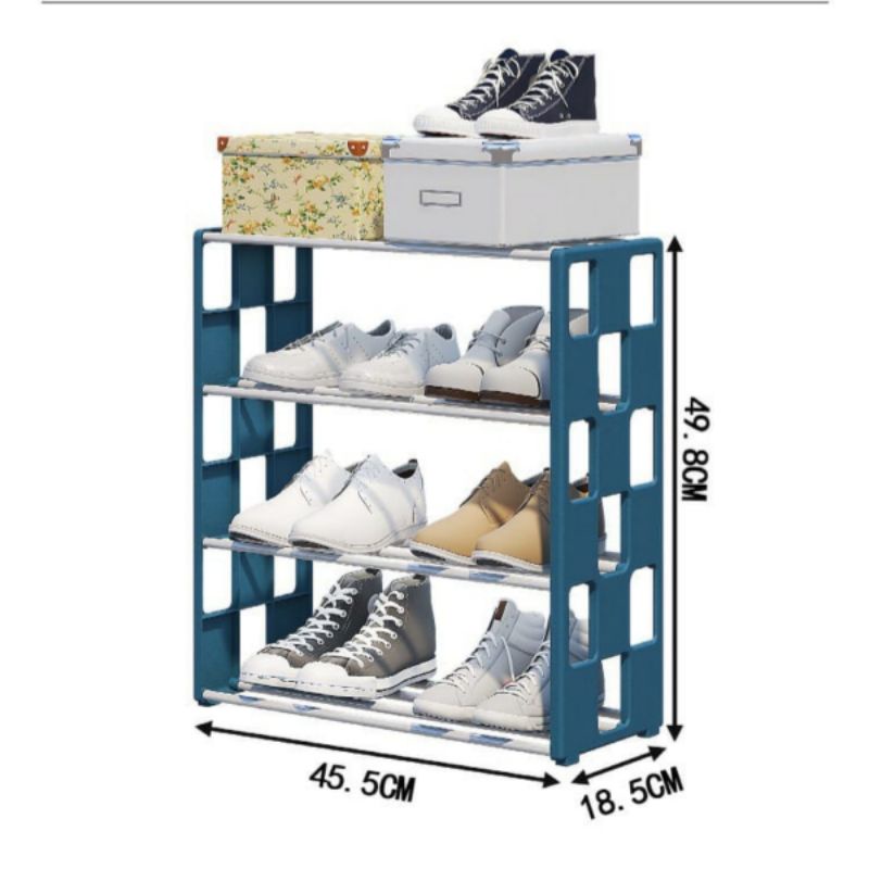 Rak sepatu 4 susun frame minimalis/Rak sepatu sandal 4 susun minimalis