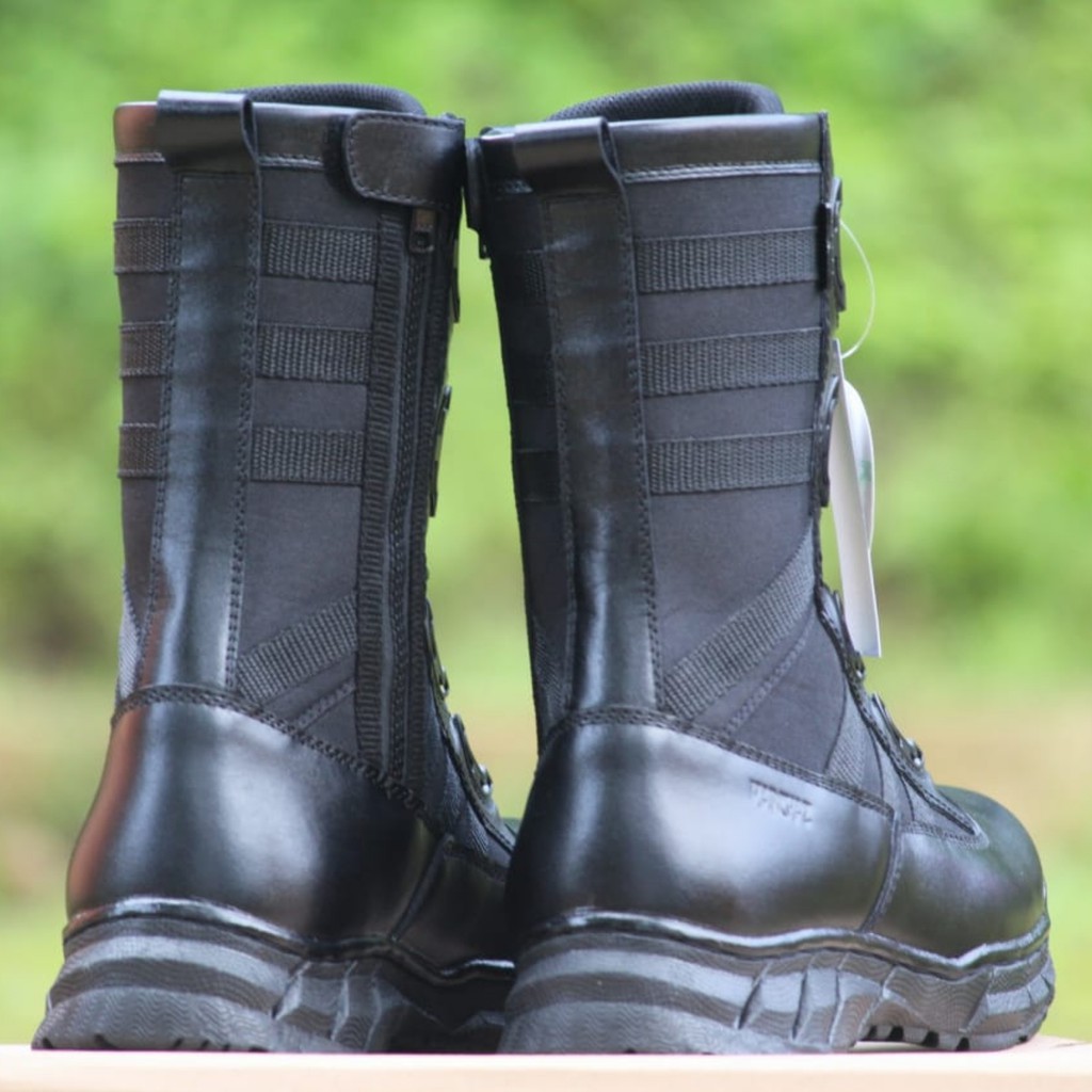 Sepatu Pdl Tali Putar Model Ninja Weba Kulit Sapi Asli Berkualitas Merk MARCHAZ Sepatu Pdl Tni Polri Security Satpam