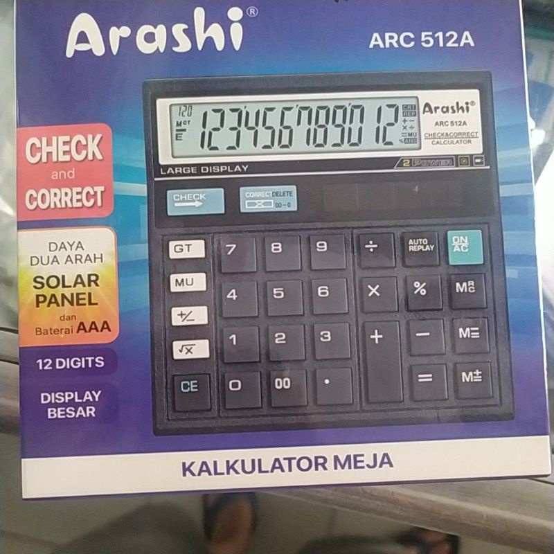 

KALKULATOR ARASHI ARC 512A/512B 12 DIGIT