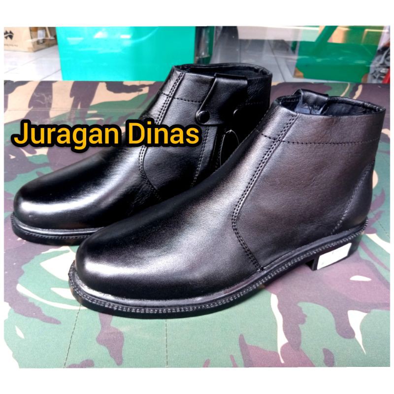 Sepatu PDH resleting samping merk AR Exclusive hitam dove