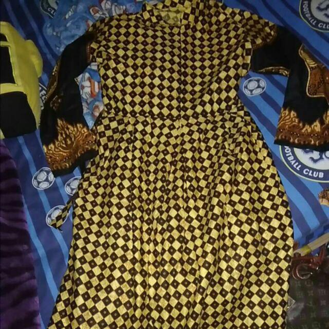 Baju Batik Couple Gamis Jumbo Murah Pasangan Modern Muslim | K016-43 Balqis Wg