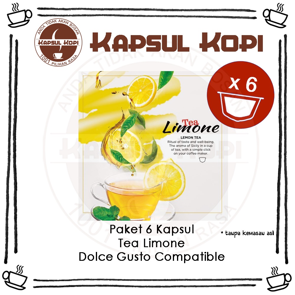 

Paket 6 Kapsul Kopi Tea Limone Import Dolce Gusto Compatible Coffee Capsule