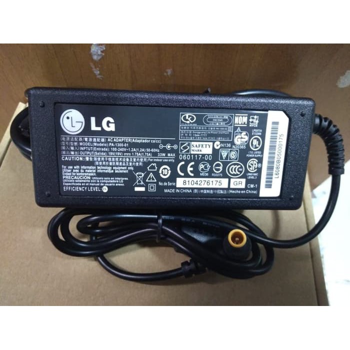 Adaptor Charger TV Dan Monitor LG Original 19V 1.7A Jarum