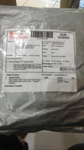 Baju Harian Anak / Baju Tidur Anak / Baju / Dress Batik Anak Usia 6 Bulan - 2 Tahun Random