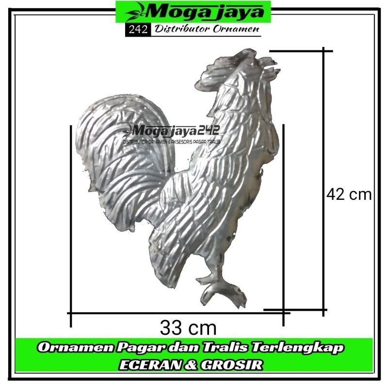 ayam jago ornamen dan aksesoris pintu pagar balkon canopy tralis besi plat