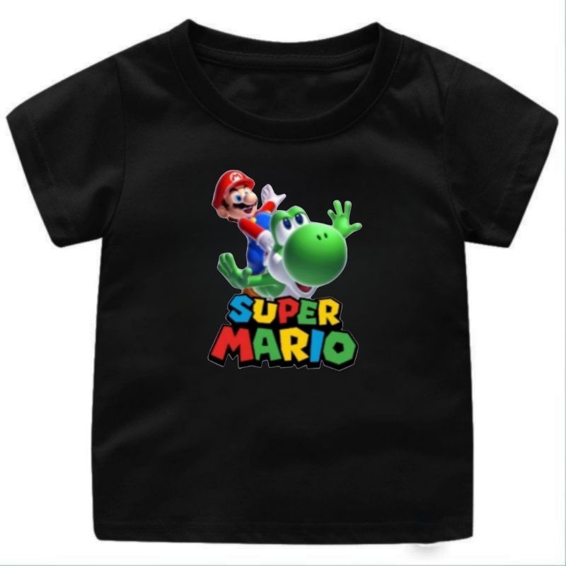 Baju Anak Cewek Kaos Anak Cewek Atasan anak SUPER MARIO 1-12 Tahun Ukuran S.M.L.XL.2XL.3XL