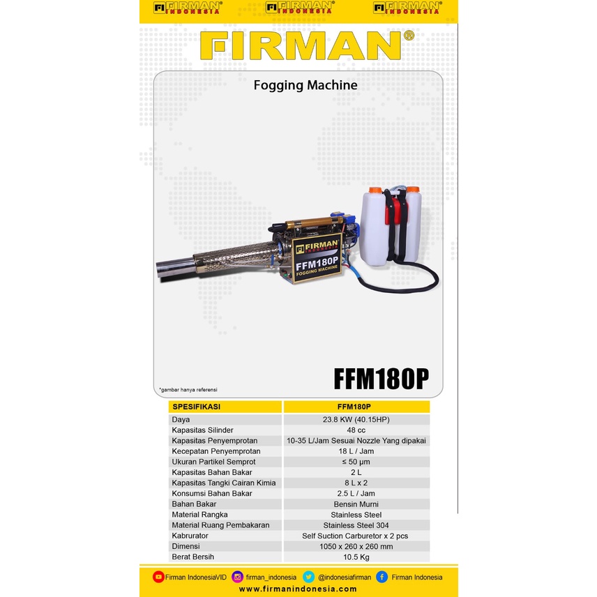 Mesin Fogging FIRMAN FFM 120 - FFM 180P Alat Semprot Nyamuk Fogger-Foging Asap FFM120 - FFM180P Firman
