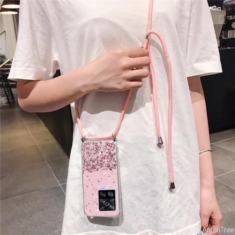 CASE TALI NAGITA OPPO A96/A76 LANYARD GLITER GANTUNGAN