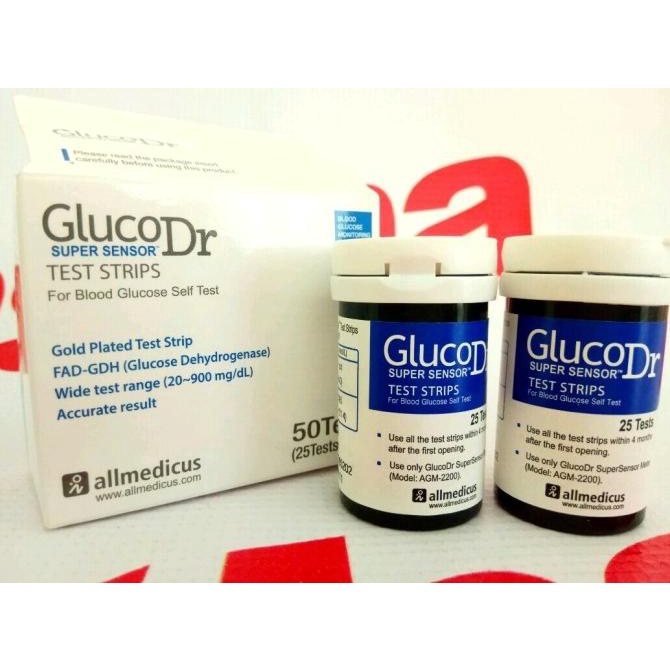 Refill Stik Stick Strip Gula Darah GlucoDr Gluco Dr Super Sensor