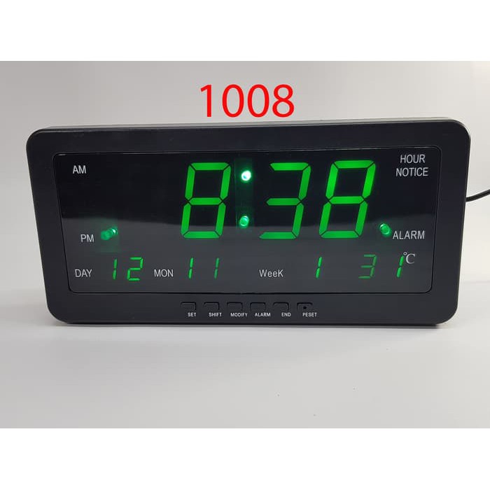 Jam Digital Meja dan Dinding 1008 led hijau