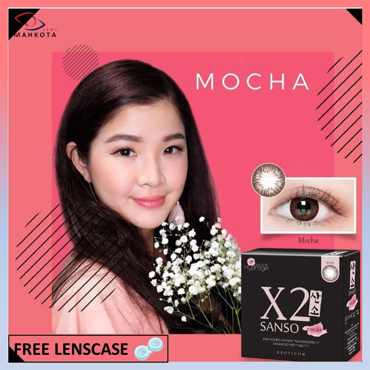 X2 SANSO COLOR MOCHA / NORMAL &amp; MINUS ( 0.50-6.00) / ORIGINAL SOFTLENS / 14.5MM