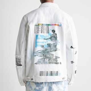Jaket Pria Printed Denim Jacket Jeans Exclusive ZARA MAN ORIGINAL