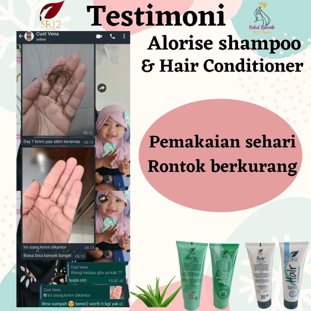 Alorise Shampoo SR12 Perawatan Rambut Anti Rontok Kering Rusak Bercabang Rambut Sehat Segar dan Halus