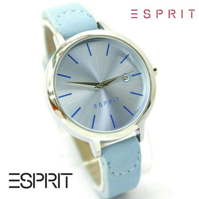 JAM TANGAN WANITA ESPRIT 109612 BODY SILVER KULIT SEMI SUPER