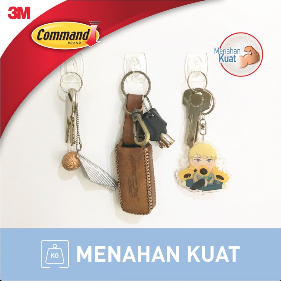 Command 3M Gantungan Serbaguna Mini Clear Hook Perekat Kuat 17006CLR