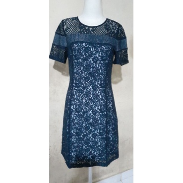 dress brukat navy