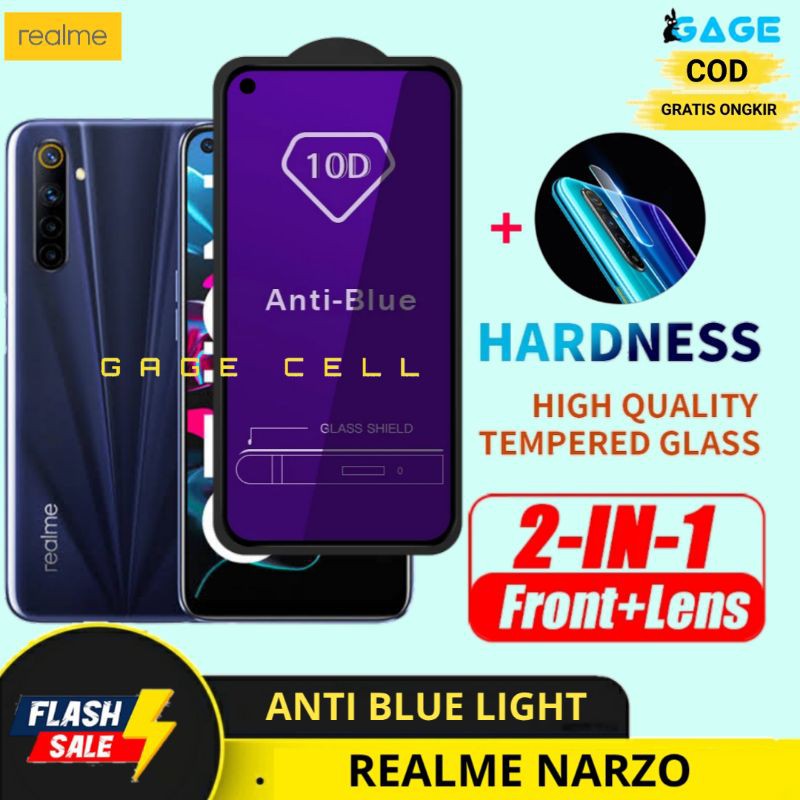 2IN1 TEMPERED GLASE ANTI BLUE LIGHT REALME NARZO TG ANTIGORES RADIASI REALMI NARZO SCREEN PROTECTOR