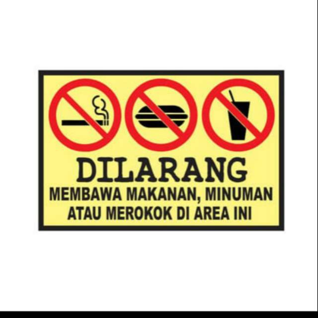 sticker dilarang bawa makanan dan minuman