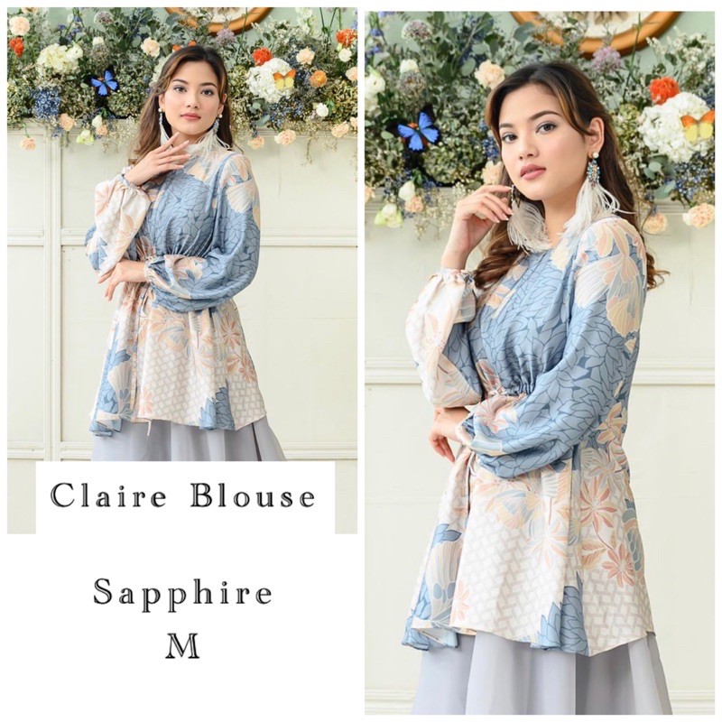 Claire Blouse Sapphire M by Wearing Klamby