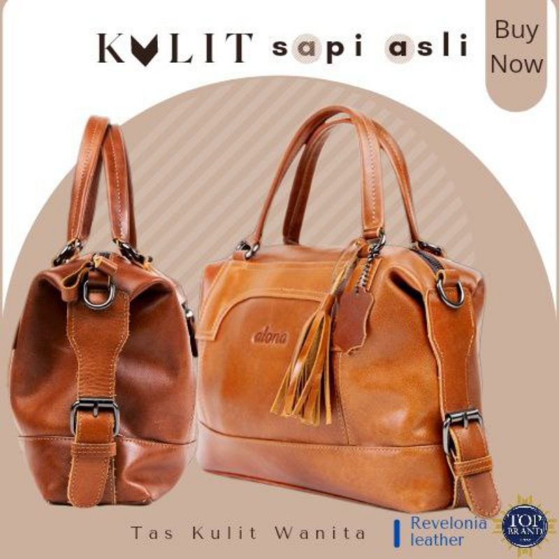 Tas kulit wanita ALONA tas selempang wanita kulit asli sling bag wanita kulit asli
