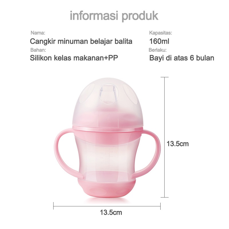 Botol minum bayi/Botol Minum Bayi Gelas Anak Balita 160ML Training Cup Baby BPA Free/Botol minum bayi training cup  L56